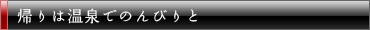 帰りは温泉でのんびりと